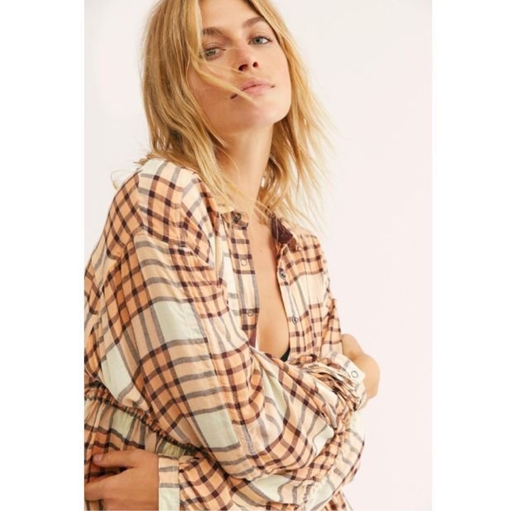 We the Free Pacific Dawn Plaid Shirt XS NWT - Picture 3 of 12